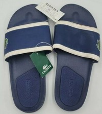 Lacoste Fentura RW SPM Slide Sandals Navy Blue Alligator/Gator sz 7 US/6 UK/39.5