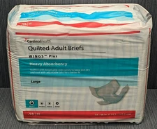 CardinalHealth Quilted Adult Briefs with Wings Heavy Absorbency Large 18ct