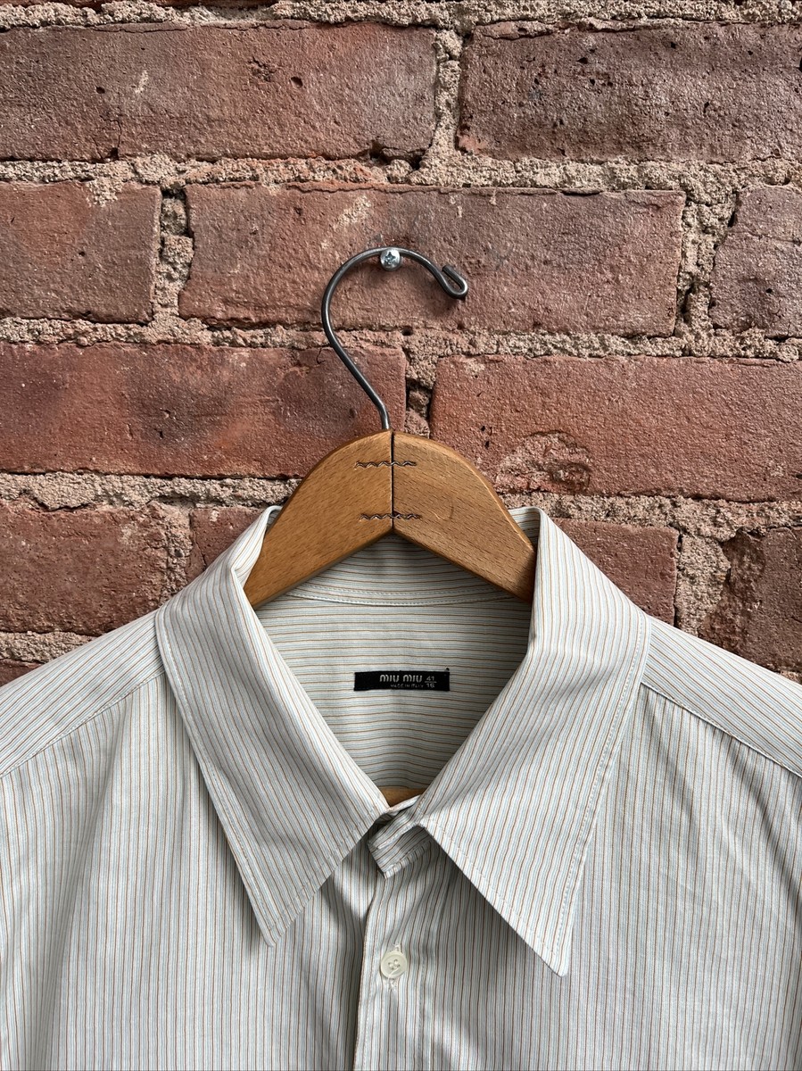 トップス [MIU MIU] MENS SHIRT DHgate.com:MIU 2024 Breathable Cotton Knitted Short-Sleeved