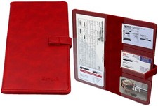 Car Registration Insurance Card Holder for Auto Truck Glove Box Console Red