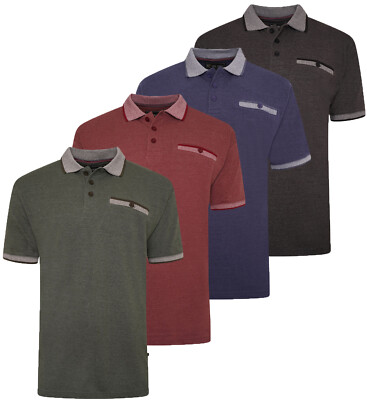 Mens KAM Big Size Short Sleeve Pique Cotton Melange Polo Shirt 2-8XL