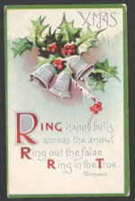 TENNYSON Vintage 1908 CHRISTMAS Postcard Holl...