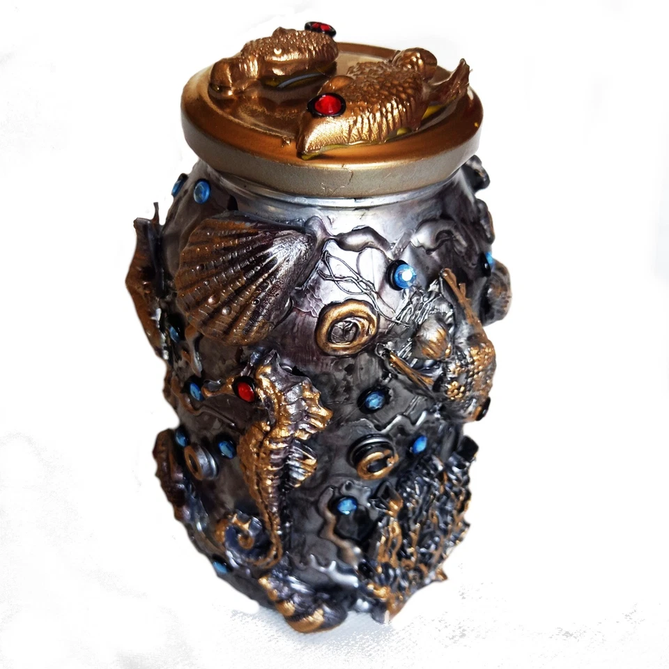 accesorios arte muñeca artista roble original firmado marioneta acuario casa peces regalo Foto 3 de 4