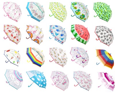 Kinder 3D Kuppel klar Regenbogen Einhorn Regenschirm perfekt für Kinder Jungen Mädchen