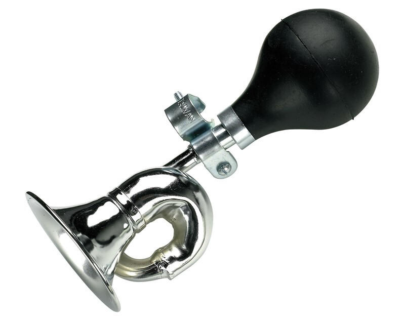 Premier Chrome Bugle Bicycle horn with Handlebar Clamp Retro Style