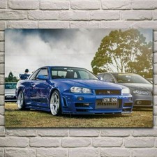 PLAQUE MÉTAL  SKYLINE gtr34    30 X 20 CM