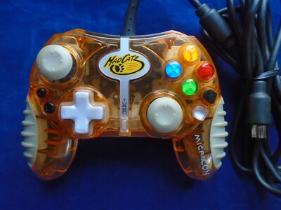 Mad Catz MicroCon Microcon Model 4536 Transparent Clear Orange Controller Xbox