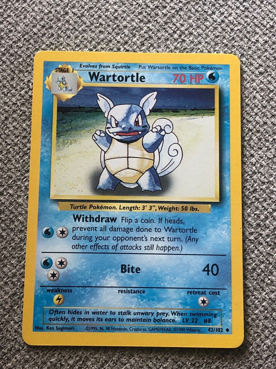 1999 wartortle pokemon card Wartortle · Base Set First Edition #42(Shadowless) main image 1