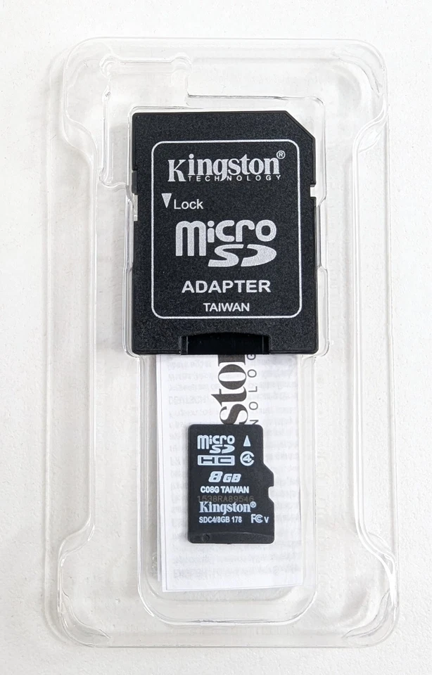 Kingston 8GB Class 4 MicroSDHC Card Flash Memory w/ SD Adapter - NWOB - Image 2 of 4