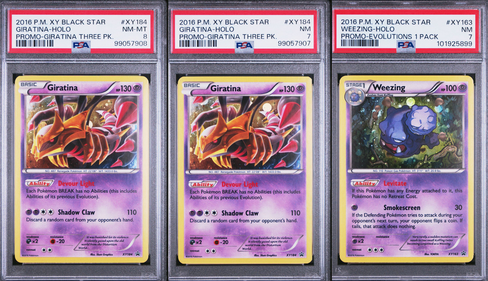 2016 Pokemon XY Giratina XY184 Holo Cosmos Black Star Promo NM-MT PSA 8 Weezing