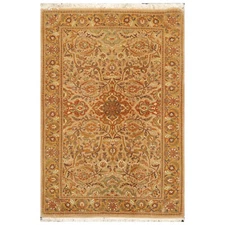 2'7" x 3'11" Hand Knotted Wool 300 KPSI PakPersian Tabrizz Oriental Area Rug Tan