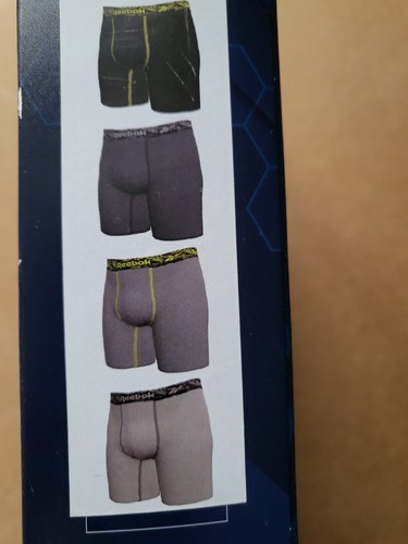 Paquete de 4 calzoncillos boxer Reebok Performance elásticos 4pk L XL azul rojo absorbente - Imagen 10 de 10
