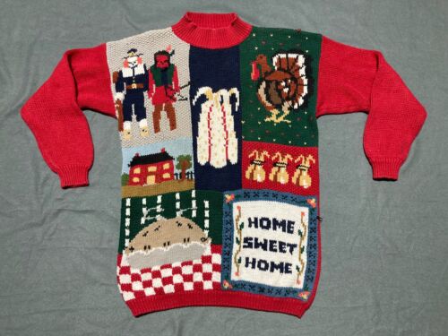 RARE Vintage P Galli Ugly Thanksgiving Sweater Ch… - image 1