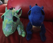 TY Beanie Boo Dragon Plush Lot Cinder  Saffire - Blue Green Purple Gold CHARITY