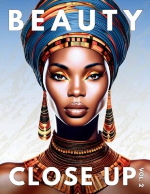 Brown - Beauty Close Up  Vol. 2 - A Grayscale Coloring Book of Afrocen - X555z