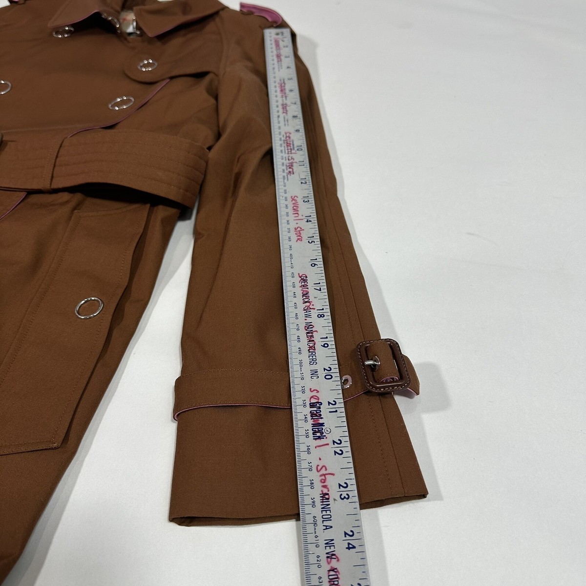 Burberry Wharfbridge Chestnut Brown Pink Gabardine Trench