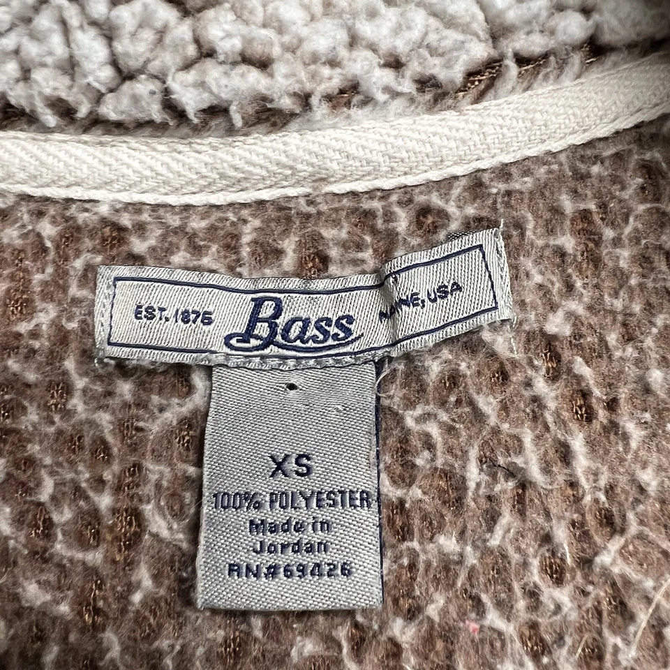 Camisa Bass Mujer Talla XS Polar Peludo Manga L Beige Media Cremallera Foto 3 de 4