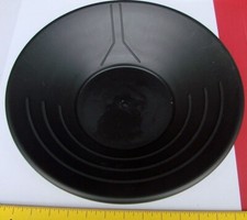 BLACK PLASTIC GOLD PAN PANNING PROSPECTING NEW 14" 3 RIDGES BLACK