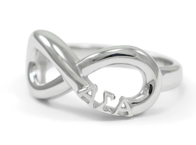 Alpha Sigma Alpha Sterling Silver Infinity Ring | Sorority Jewelry ...