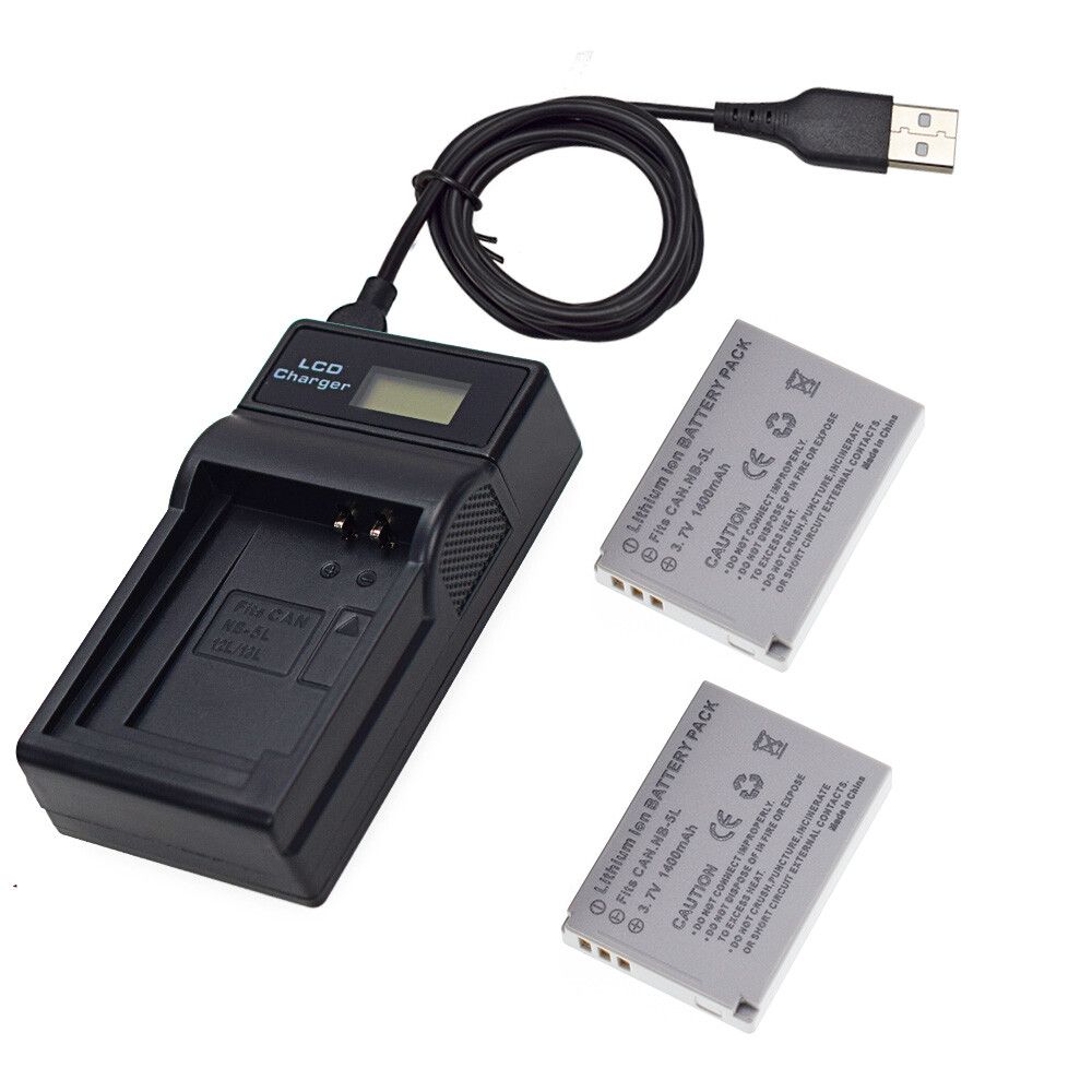 Norifon NB-5L LCD USB Caricatore per Canon PowerShot SD880 IS, SD850 IS, SD870 IS, SD800 IS, SD970 IS, SD990 IS, SD950 IS, SD900, SX230 HS, S110, Digital IXUS 980 IS, 960 IS