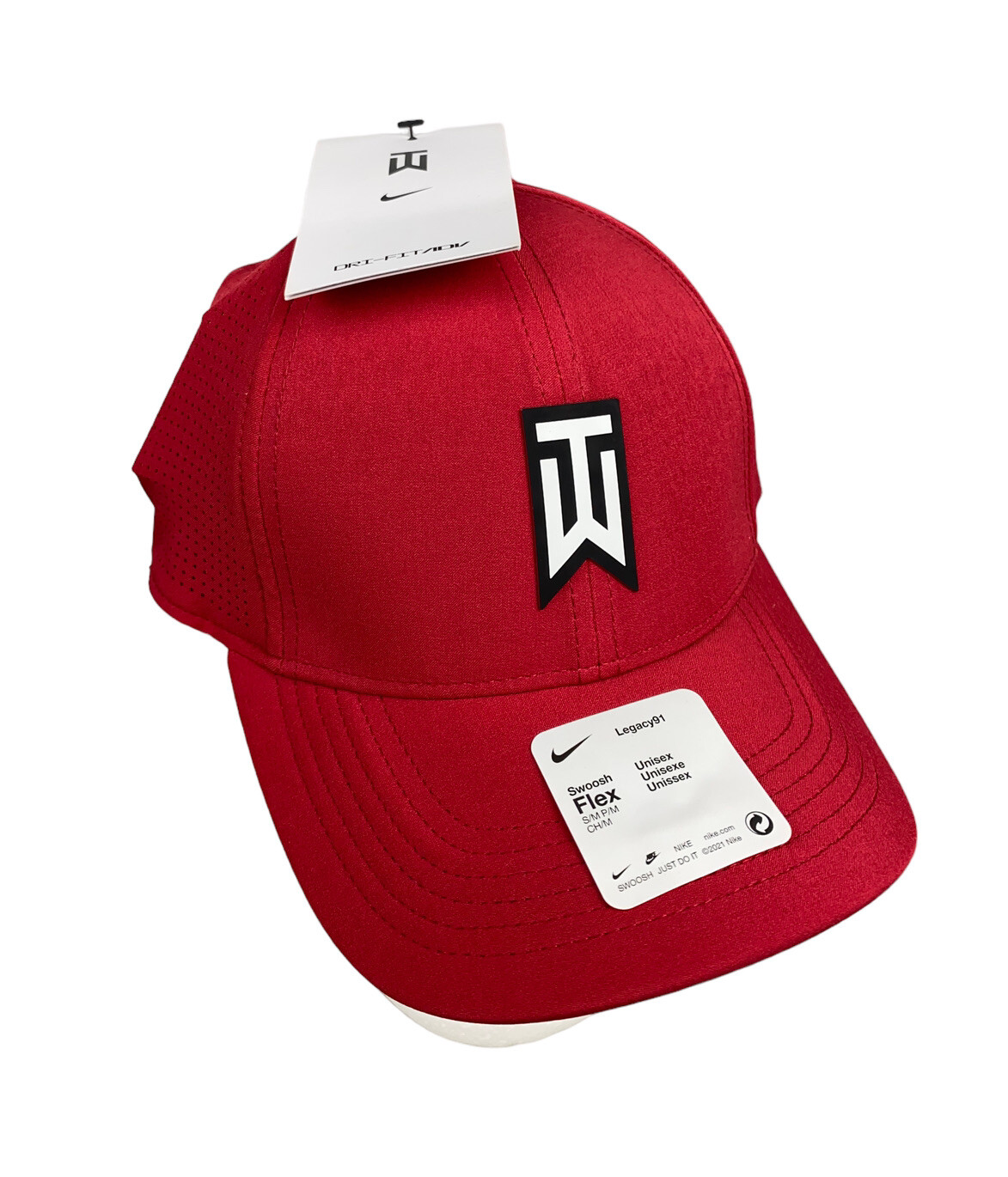 НОВАЯ шапка Nike x Tiger Woods Collection Sz S/M Legacy91 Dri-Fit ADV Красная DH1344-687