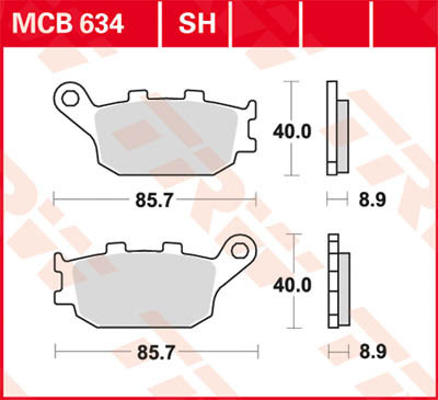 Plaquettes De Frein Arrière TRW MCB634SH Pour Honda XL 700 VA Transalp ABS RD15 – Neuf