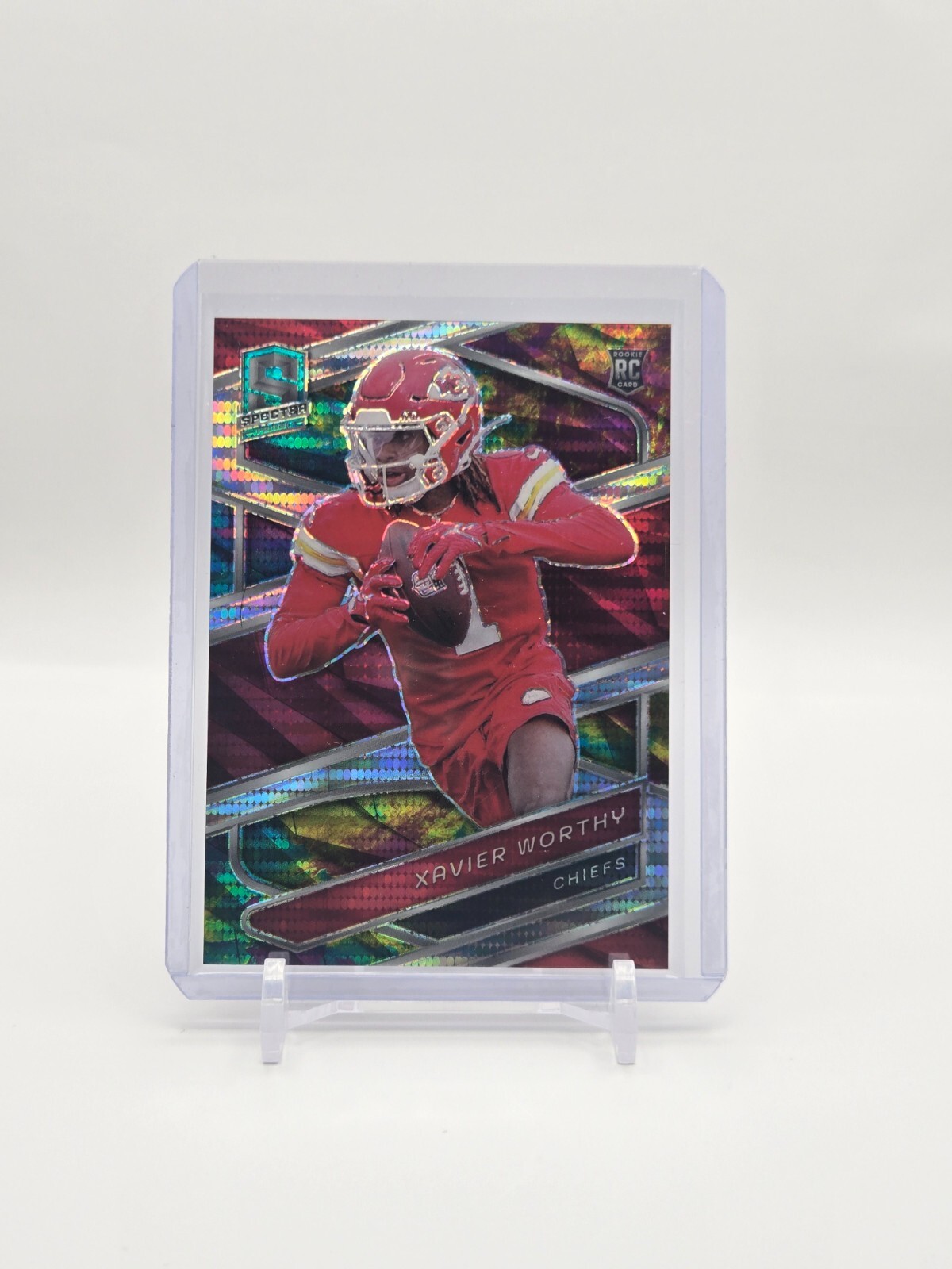 Xavier Worthy 2024 Panini Spectra Celestial Base Card 14/99 #7, Chiefs