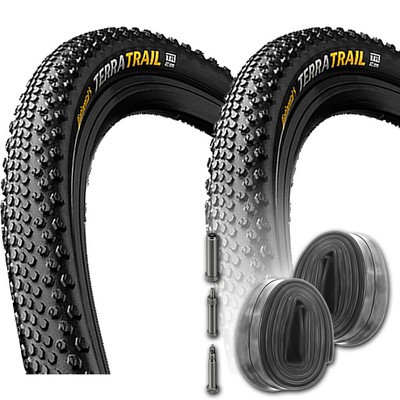 2x Continental Terra Trail ProTec Falt 28x1,5'' 40-622mm 700x38C Reifen+Schlauch