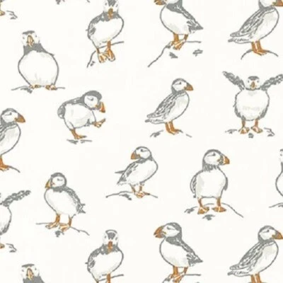 CLARKE & CLARKE CLARKE AND CLARKE ATLANTIC PUFFIN NATURAL 100% COTTON CURTAIN/CRAFT/BLIND FABRIC