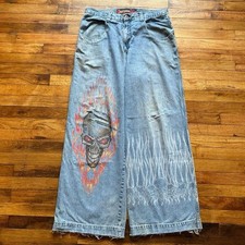 Vintage JNCO Jeans Ghost Rider Skull 36x32