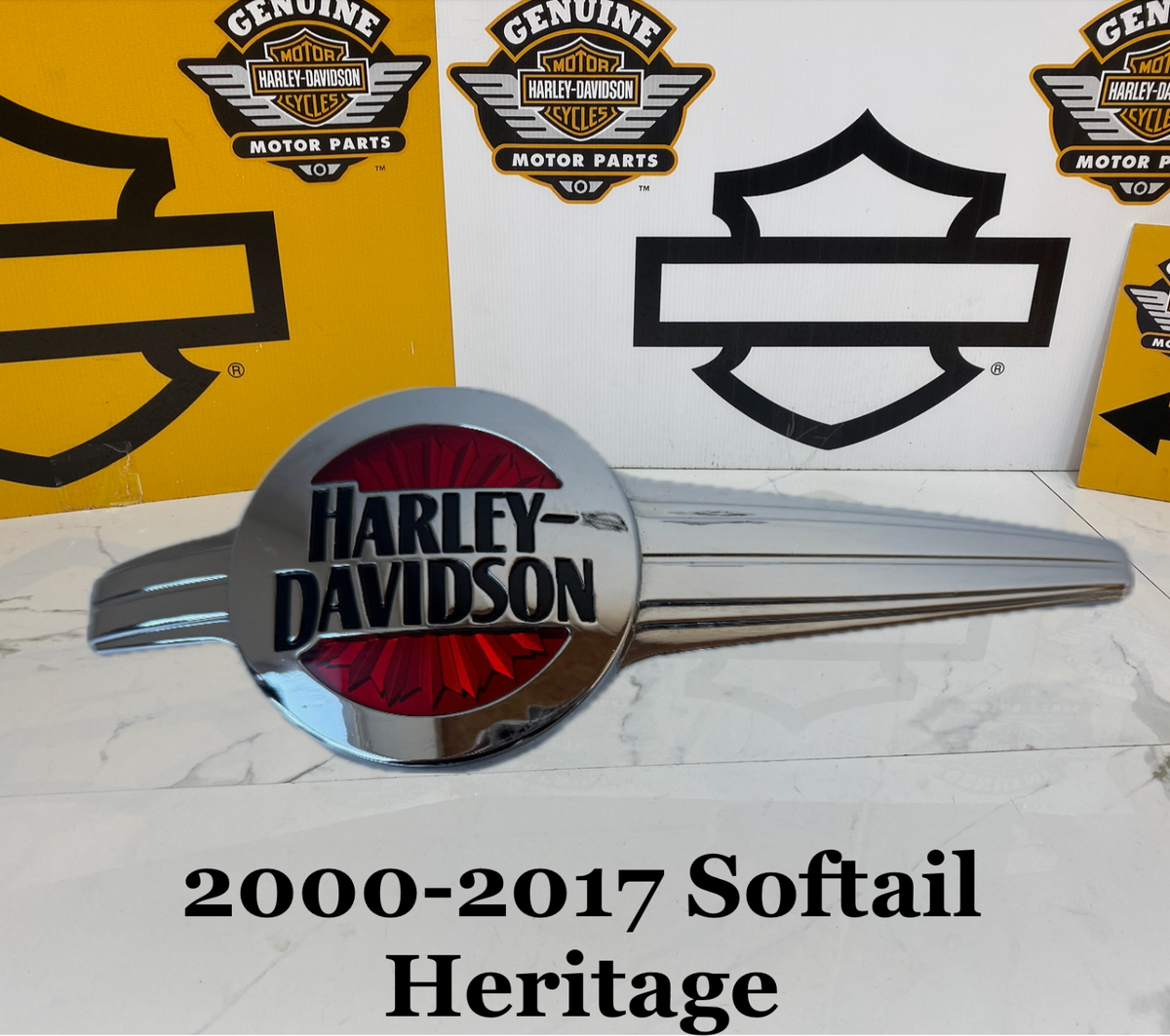 00-2017 OEM Harley Deluxe Heritage Softail Tank Emblem Chrome Left