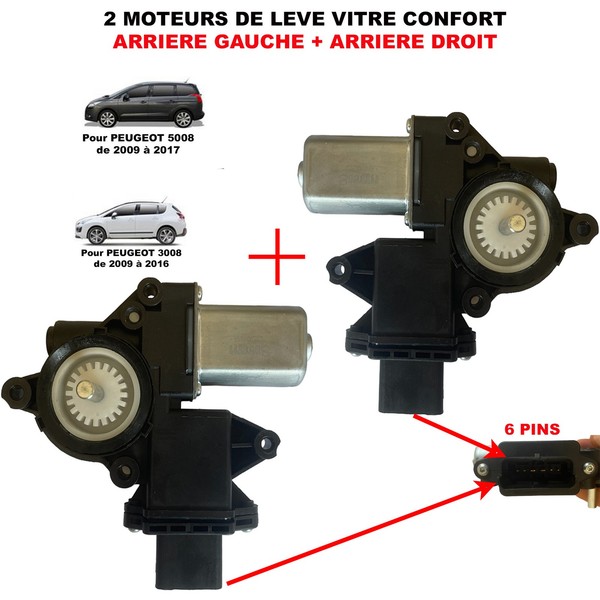 Newparts Komfort-Lev Motor Hinten FüR Peugeot 3008 5008, DKC02260, 6 Pins, 12V-image