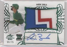 2021 Leaf Trinity Patch Auto Green 55/75 Aaron Zavala #PA-AZ1 Patch Auto 02d2