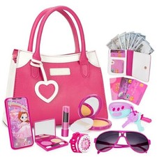 Play Purse for Little Girl, Pretend Princess Play Girls Toys for 3 4 5 6 Pink