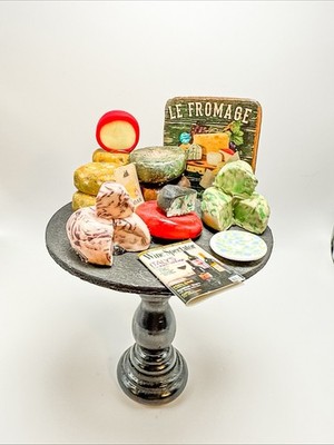 OOAK Dollhouse Miniature 1:12 Scale Cheese Table For Shop Artisan