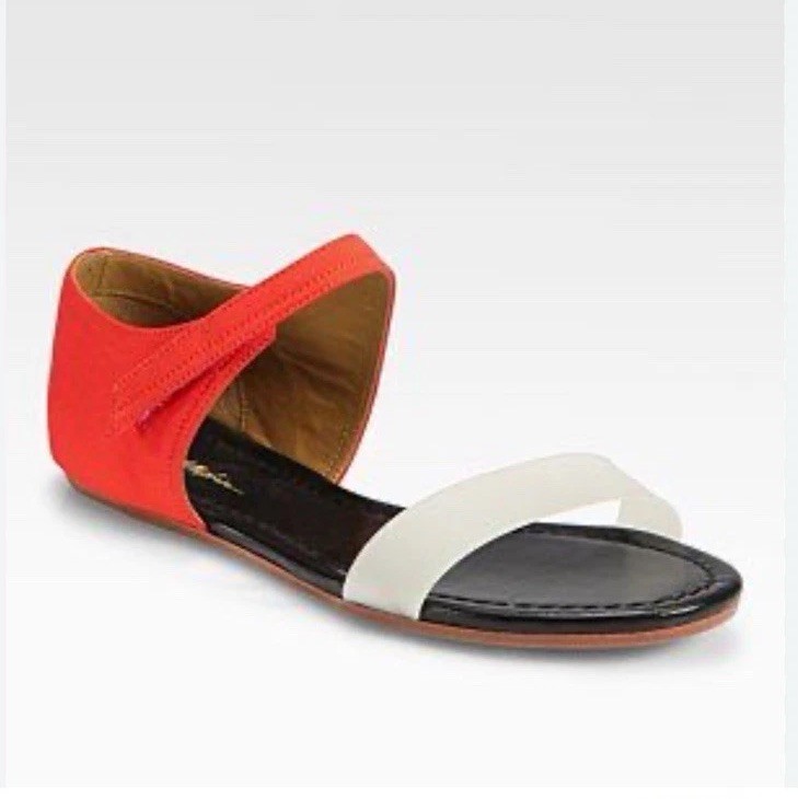 Phillip Lim Sidibe Flat Sandals Vermillion Size