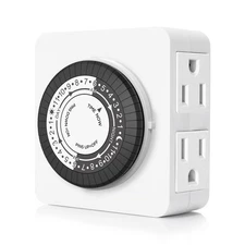 Timers for Electrical Outlets Indoor 24-Hour Dual Outlet Timer Christmas Tree