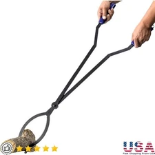40 Inch Log Claw Tongs Heavy Duty Manganese Steel Fireplace Fire Pit Tool New