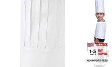 Tall Chef Hat Adjustable Elastic Baker Kitchen Cooking Grill BBQ Chef White
