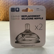 Como Tomo 2-Pack Replacement Silicone Nipple Slow Flow 0-3 Months