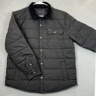 Brixton Cass Jacket Mens XL Quilted Puffer Black Corduroy Collar Insulated EUC