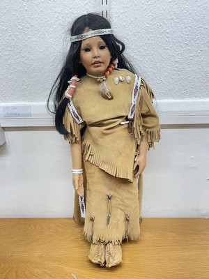 Vintage 1991 Doll Artworks Native American Large Doll Signed By Julia Raynon