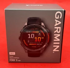 🔥Garmin Fenix 8 47mm AMOLED Slate Gray Black Silicone Band Multisport GPS Watch