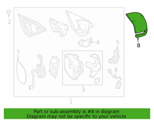 Honda 76201-T1W-A01ZQ Ocean Blue Right Mirror Cover 16-18 HR-V New Genuine