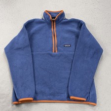Patagonia Jacket Boys Kids XL Blue Synchilla Fleece 1/2 Half Zip Outdoor Logo