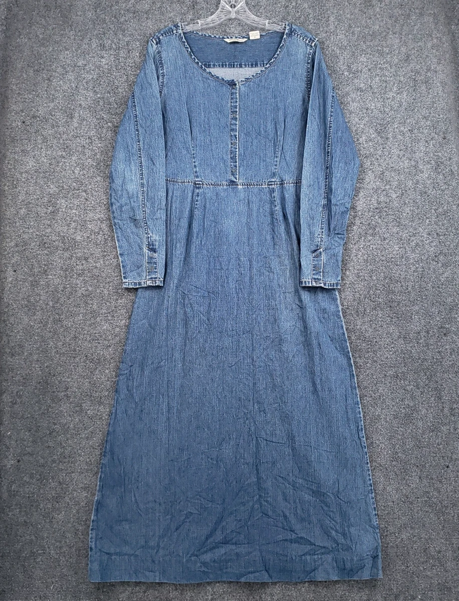 eddie bauer denim dress vintage long loose denim | Old Gem Vintage - Somerset, WI Lightweight fabric offers breezy comfort for warm days and casual occasions. Vintage Eddie Bauer Denim Dress