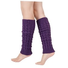 Leg Warmers for Women 80s Cable Knit Leg Warmer for Ballet Dance E-purple