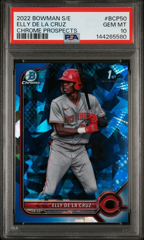 2022 Bowman Sapphire Edition Elly De La Cruz Chrome Prospects 1st Bowman PSA 10