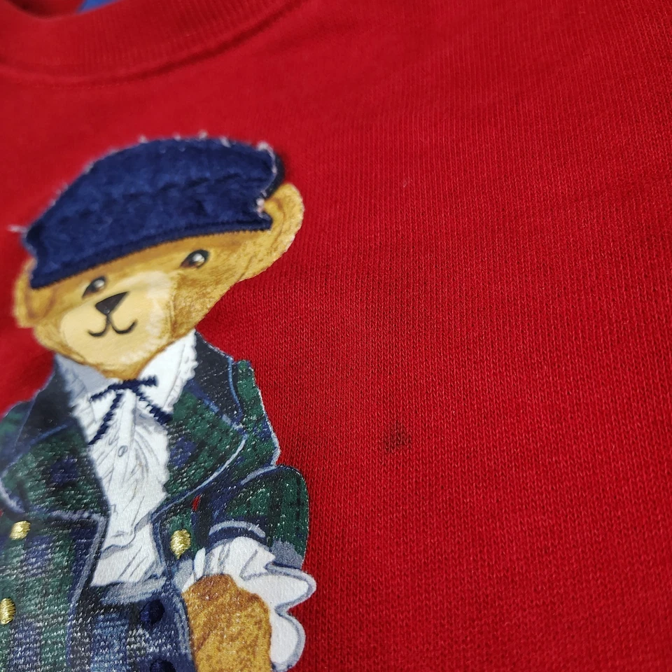 Niños Ralph Lauren Polo Oso Talla 5 Navidad Suéter Sudadera Niña Oso Foto 2 de 4