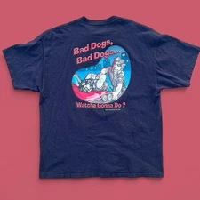 Vintage 90s/Y2K Big Dogs Bad Dogs…Whatcha Gonna Do Cops TV Parody Navy Shirt XL